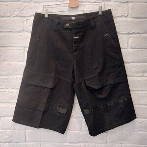 Marithe Francois Girbaud Shorts Mens 36 Black Shuttle Tape 90s Y2K Baggy Street.